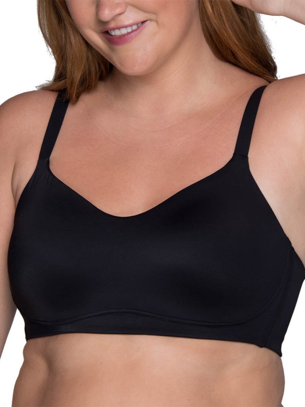 #2398 Vanity Fair Women's Beauty Back Simple Sizing Wireless Bra in Black